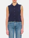 Thom Browne 4bar Buttondown Sleeveless Cropped In Blau