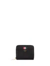 Thom Browne Logo Embossed Zipped Wallet