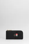 Thom Browne Pebble Grain Leather Cardholder In Black