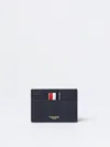 Thom Browne Stripe-tab Leather Wallet In Blue