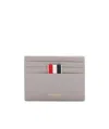 Thom Browne Wallet With Signature Stripe Detail In White
