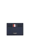 Thom Browne Navy Side 4-bar Stripe Card Holder