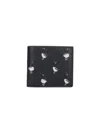 Thom Browne Embroidered Stripe Card Holder In Black