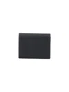 THOM BROWNE BLACK CARD-HOLDER WITH STRIPE MOTIF IN GRAIN LEATHER MAN