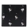 Thom Browne Pebble Grain Embroidery Goose Wallet In Black
