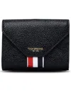 Thom Browne Black Grained Leather Purse In Black