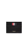 Thom Browne Black Double Sided Card Holder In Black