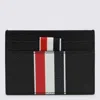 Thom Browne Black Calfskin Cardholder Accessory In Black