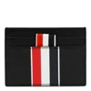 Thom Browne Black Calfskin Cardholder Accessory In Black