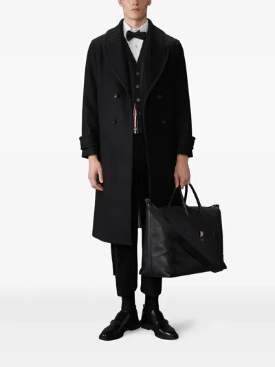 Thom Browne Washed Cotton Utility Chino Cargo Trouser Men In Black