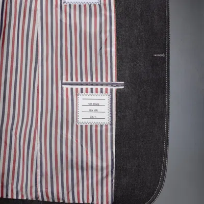 Thom Browne Washed Denim Contrast Topstitching Unconstructed Classic Sport Coat Men In Multi