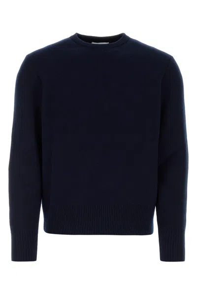 THOM BROWNE THOM BROWNE MIDNIGHT BLUE WOOL SWEATER