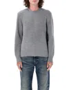 Thom Browne Washed Pique Stitch Pullover In Lt Grey