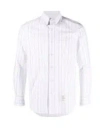 Thom Browne University-stripe Long-sleeve Shirt In White