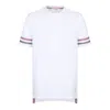 Thom Browne Tri-colour Striped Knit T-shirt In White