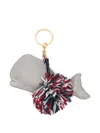 Thom Browne Whale-motif Keyring In Gray