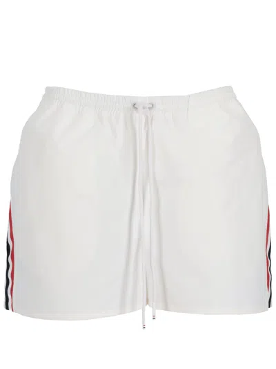 Thom Browne Track Short In Nylon Cotton Tech In White