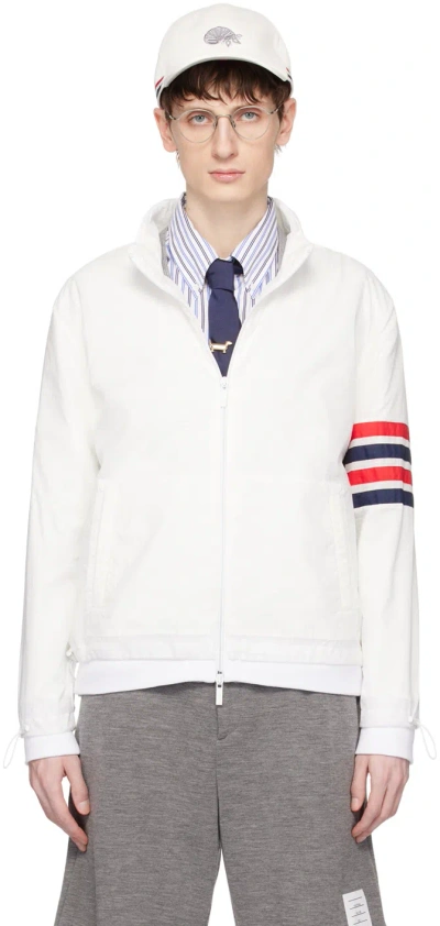 Thom Browne White 4-bar Jacket In 100 White