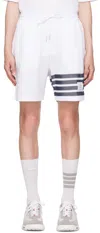 THOM BROWNE WHITE 4-BAR SHORTS