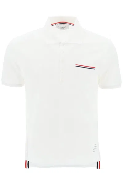 Thom Browne Mercerized Cotton Polo Shirt In White