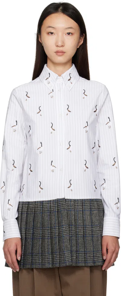 Thom Browne White & Gray Goose Shirtdress Shirt