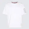 Thom Browne 4-bar Stripes Crewneck T-shirt In White