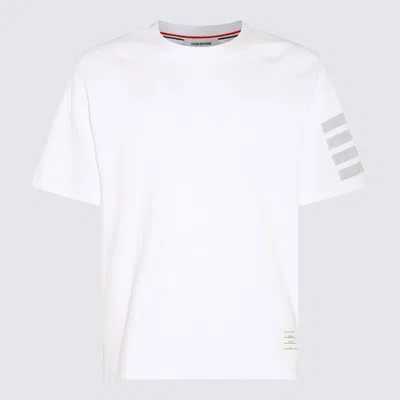 Thom Browne White And Grey Cotton T-shirt