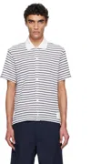 Thom Browne Short Sleeve Button Down Shirt In 415 Navy
