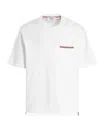 Thom Browne Rwb Trim Jersey Polo Short In White
