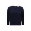 Thom Browne Crew Neck Sweater With White Bands