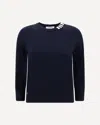 Thom Browne White Bands Crew Neck Sweater