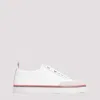 THOM BROWNE WHITE CALF LEATHER LO-TOP TRAINER