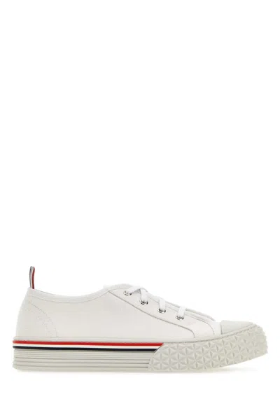 Thom Browne Collegiate Low Top Sneakers In White