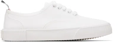 Thom Browne White Canvas Heritage Sneakers