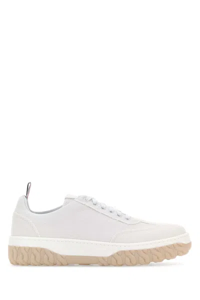 THOM BROWNE WHITE CANVAS SNEAKERS