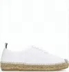 Thom Browne White Canvas Sneakers With Jute-wrapped Sole And Tricolor Accents In White
