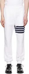 Thom Browne White Classic Loopback 4-bar Sweatpants