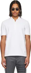 Thom Browne White Classic Pique 4-bar Polo In White