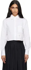 Thom Browne White Classic Poplin Cropped Shirt In White