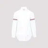 Thom Browne White/blue Striped Button-down Shirt In White