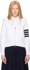 Thom Browne White Classic Zip Up Hoodie