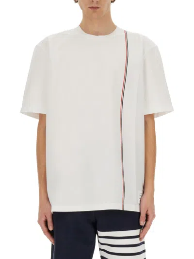THOM BROWNE THOM BROWNE WHITE COTTON CLOTHING T-SHIRTS AND POLOS