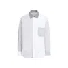 Thom Browne White Cotton Funmix Oversized Long Sleeve Shirt In White
