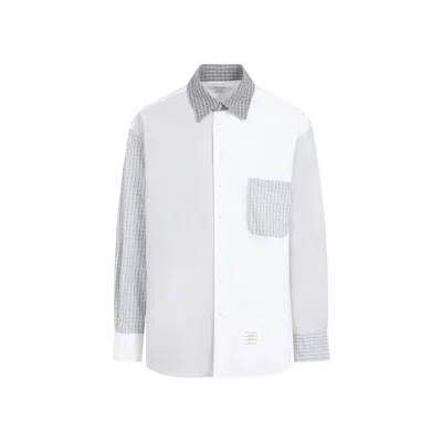 THOM BROWNE THOM BROWNE WHITE COTTON FUNMIX OVERSIZED LONG SLEEVE SHIRT