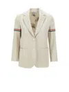 Thom Browne White Cotton Jacket In Neutral