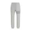 Thom Browne Solid Loopback Overdyed 4-bar Sweatpants In Gray