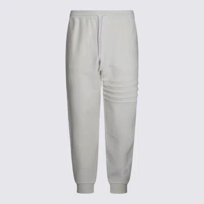Thom Browne White Cotton Pants In Gray
