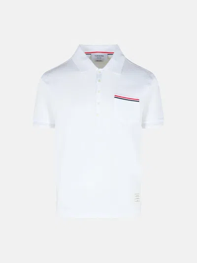 Thom Browne White Cotton Polo Shirt