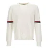 Thom Browne Milano Stitch Crewneck Cotton Sweater In White