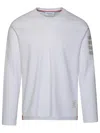 Thom Browne Long Sleeve Tee With 4 Bar Stripe In Milano Cotton Clothing In White